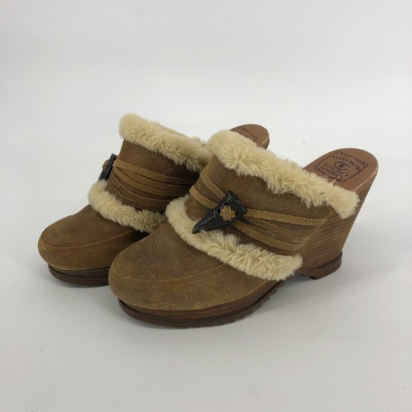 No size tag - Lucky Brand Fur Lined Clog mules - Picture 1 of 8
